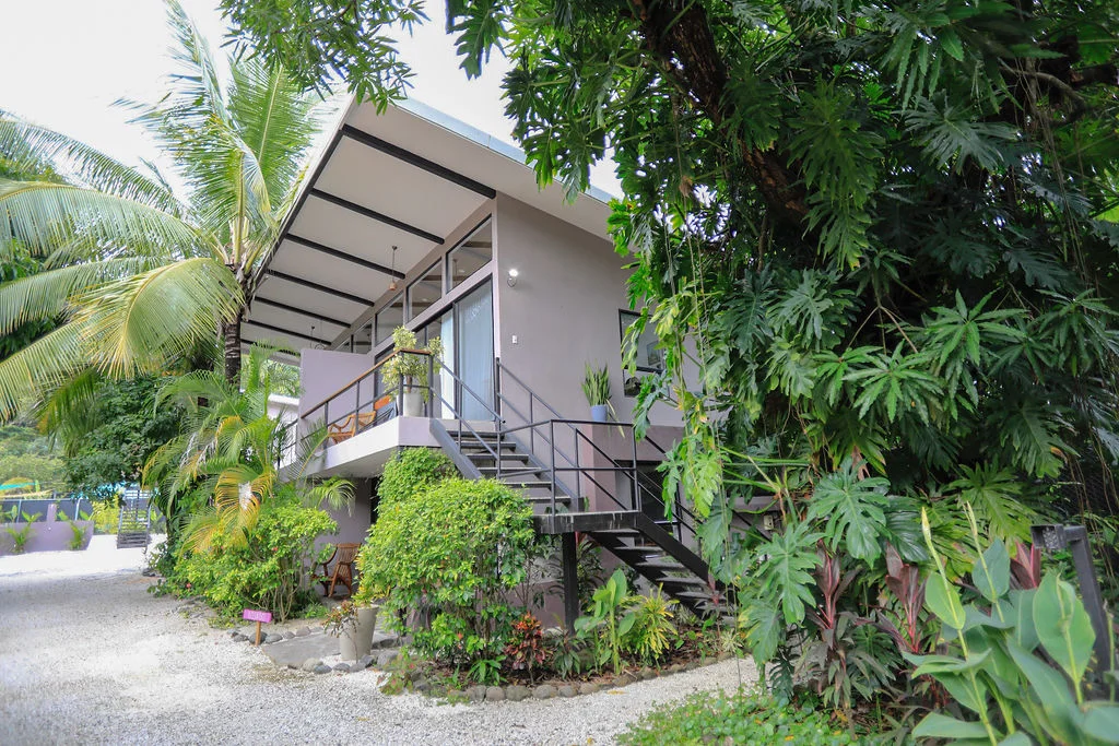 Exterior view of Magic Place building and lush garden
