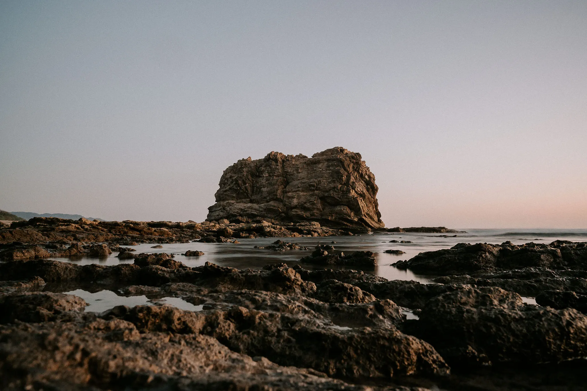 Rock formation on the beach at low tide